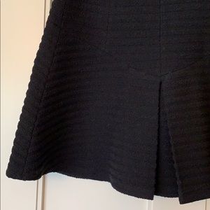 Black theory cotton skirt with pleating detail